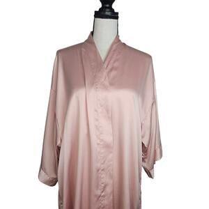 Victoria's Secret Silky Blush Pink Robe Sz M/L Loungewear Elegant honeymoon spa